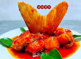 #酸甜美食#糖醋蝴蝶鱼尾的做法步骤：14