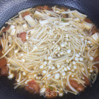 番茄金针菇肉片汤的做法步骤：9
