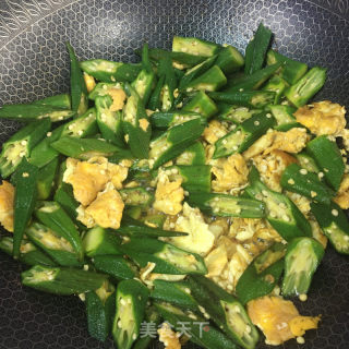鸡蛋炒秋葵的做法步骤：8