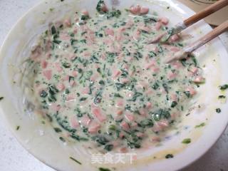 火腿肠菠菜煎饼的做法步骤：3