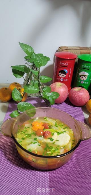 墨鱼饼白菜汤的做法步骤：7