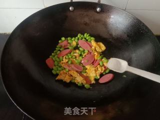 毛豆鸡蛋炒火腿的做法步骤：6
