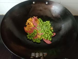毛豆鸡蛋炒火腿的做法步骤：4