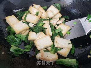 油麦菜炒豆腐的做法步骤：5