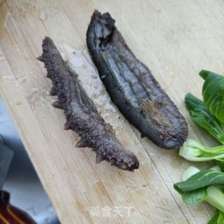 油菜海参鸽子汤的做法步骤：3