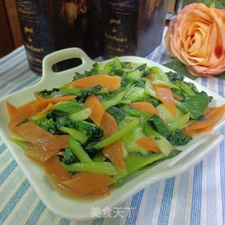 葫芦卜炒油菜的做法步骤：8