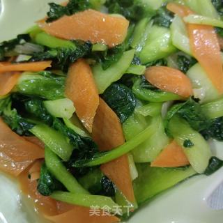 葫芦卜炒油菜的做法步骤：7