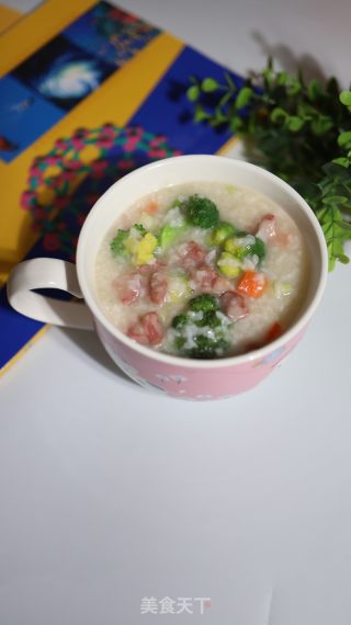 腊肉西蓝花粥的做法步骤：8