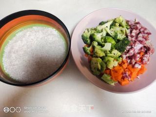 腊肉西蓝花粥的做法步骤：1