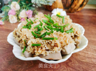 香芋糯米蒸排骨的做法步骤：12