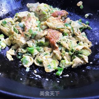 葱花青椒炒蛋的做法步骤：7