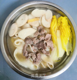 娃娃菜猪肉手工面的做法步骤：6