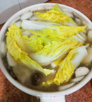 娃娃菜猪肉手工面的做法步骤：5