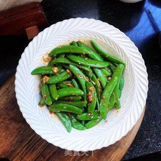 蒜泥拌甜豆的做法步骤：7