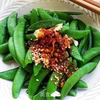 蒜泥拌甜豆的做法步骤：4