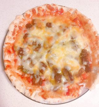 黑椒牛扒比萨饼的做法步骤：13