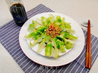 5分钟减脂快手菜，白灼蒜香儿菜的做法步骤：8
