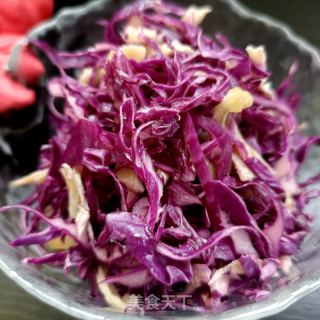 紫甘蓝拌鸡腿肉的做法步骤：9