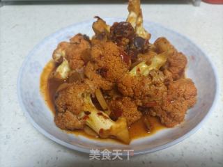 豆瓣酱炒菜花的做法步骤：7