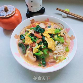 香菇、菠菜汤面的做法步骤：13