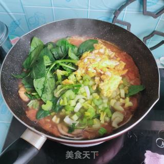 香菇、菠菜汤面的做法步骤：10