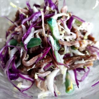 白菜甘蓝拌驴肉的做法步骤：11