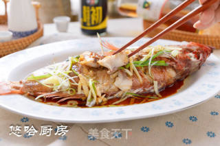 清蒸红鱼的做法步骤：7