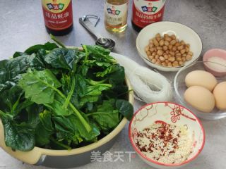 菠菜蛋皮拌粉丝的做法步骤：1