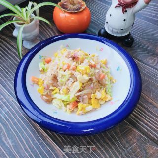 猪头肉虾仁炒饭的做法步骤：11