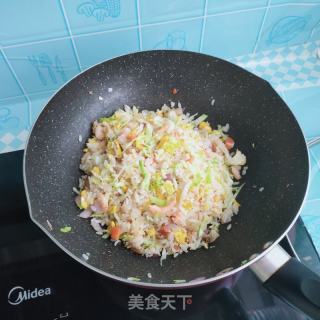 猪头肉虾仁炒饭的做法步骤：9