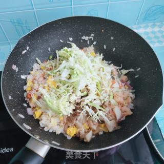 猪头肉虾仁炒饭的做法步骤：7