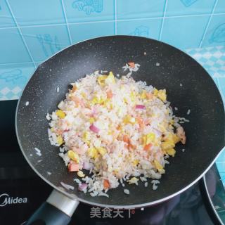 猪头肉虾仁炒饭的做法步骤：6