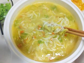 蟹黄白菜手擀面的做法步骤：14