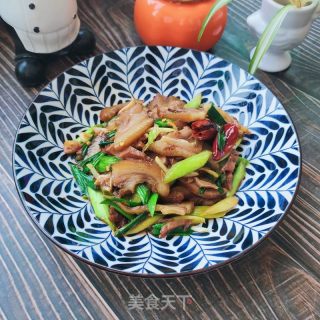 猪头肉炒蒜苗的做法步骤：8