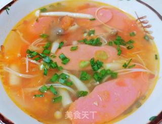 快手汤必备‖番茄菌菇汤的做法步骤：6