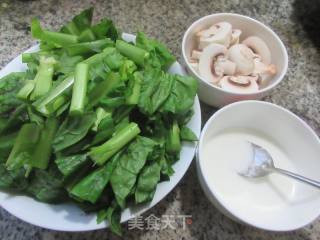 蘑菇天菜芯羹的做法步骤：1