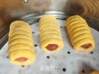 南瓜毛毛虫香肠花卷的做法步骤：7