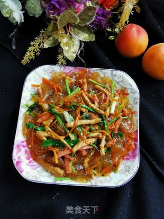 肉丝拉皮的做法步骤：10