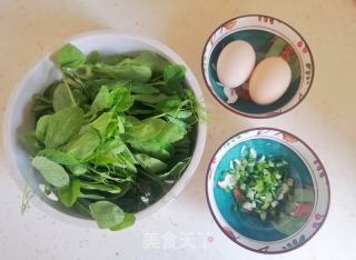快手汤必备‖豌豆尖鸡蛋汤的做法步骤：1