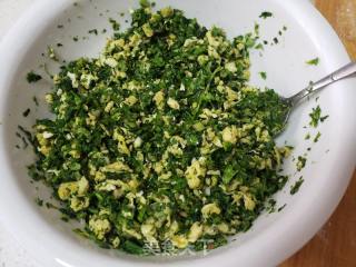 菠菜鸡蛋馅饺子????的做法步骤：1