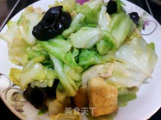 洋白菜爆豆腐的做法步骤：10