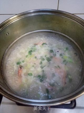 小油菜鲜虾粥的做法步骤：8