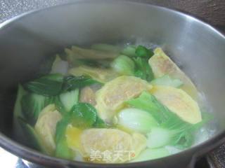 青菜蛋饺鸡汤的做法步骤：7