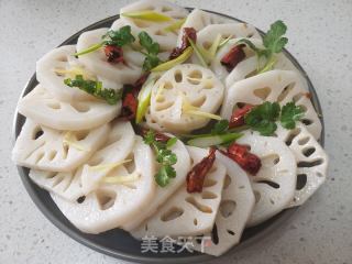 炝拌糖醋莲菜的做法步骤：8