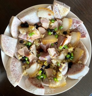 烧五花肉豆豉蒸芋头的做法步骤：10