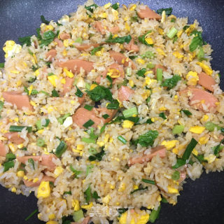 鸡蛋火腿炒饭的做法步骤：7