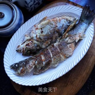 盐煎海鲈鱼的做法步骤：14