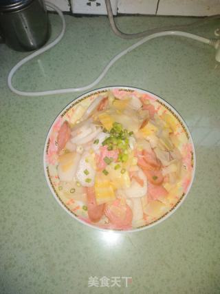 笋子鹿肉香肠炒年糕的做法步骤：13