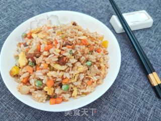 五彩炒米饭的做法步骤：11