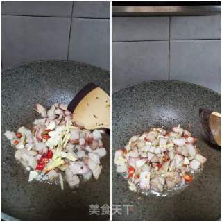 烧肉炒酸菜的做法步骤：7